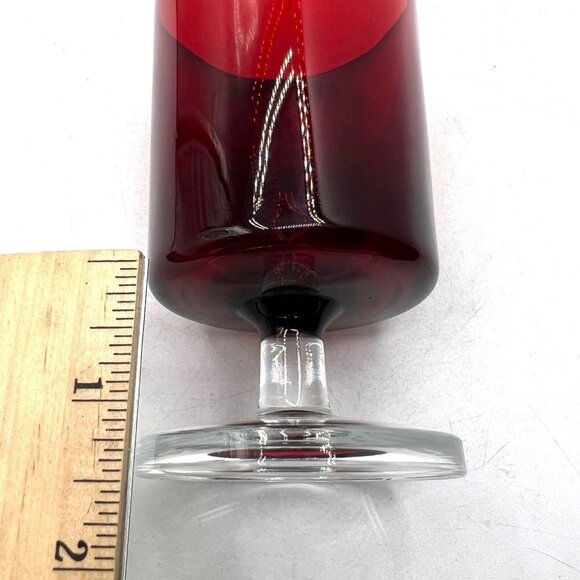 Arcoroc France Wine Glass Ruby Red Clear Stemmed -Great - Picture 7 of 10